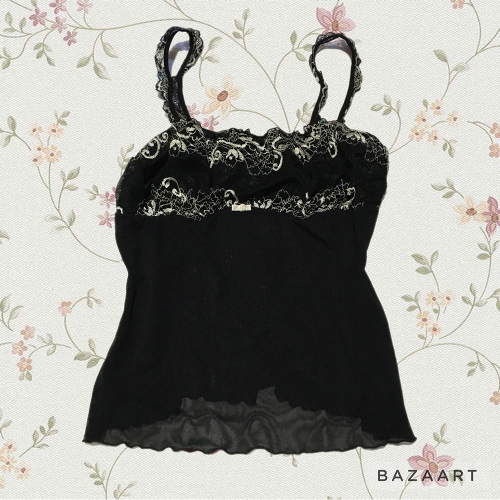 Milkmade 2000s sheer Coquette Lace Top